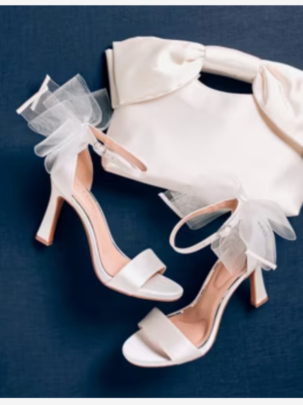 Kelly & Katie Nemira Tulle Bow Ankle-Strap Heels in Light Pink
